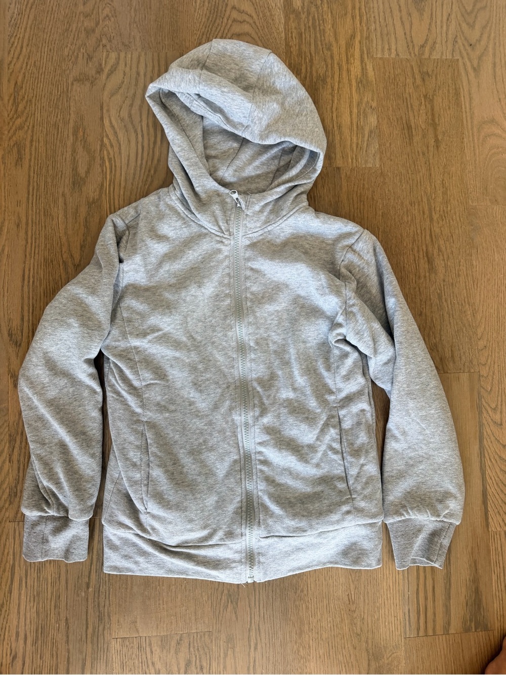 Kids weighted Zip-Up Hooded Sweatshirt in Light Gray